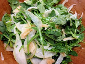 Get Closer to Your Food: Arugula Salad with Fennel, Pear, & Shaved Parmesan