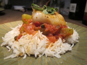 Cod with Braised Celery and Tomato