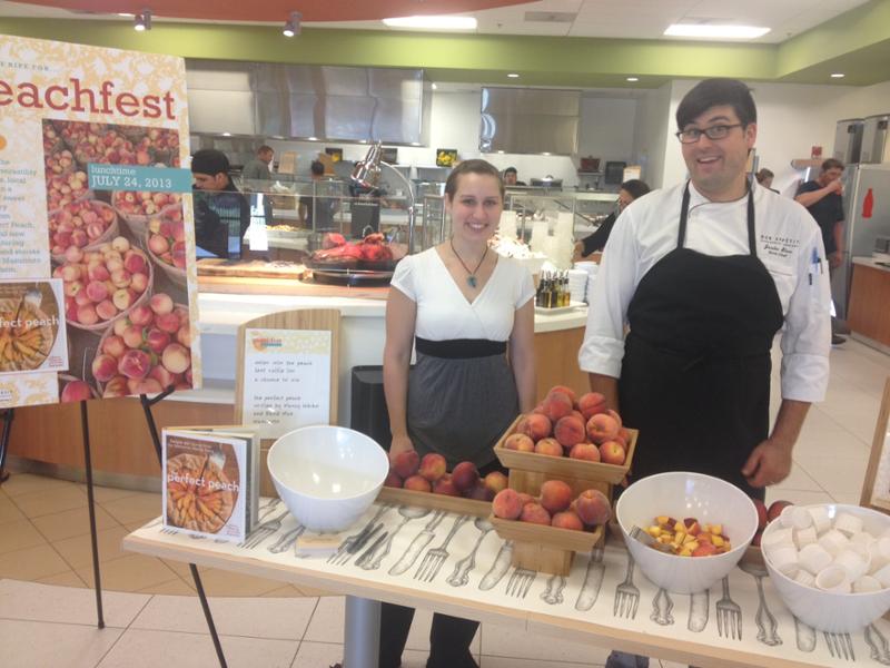 The team at RS5 café in Hillsboro, OR, is giving out peach samples and a copy of The Perfect Peach to a lucky guest