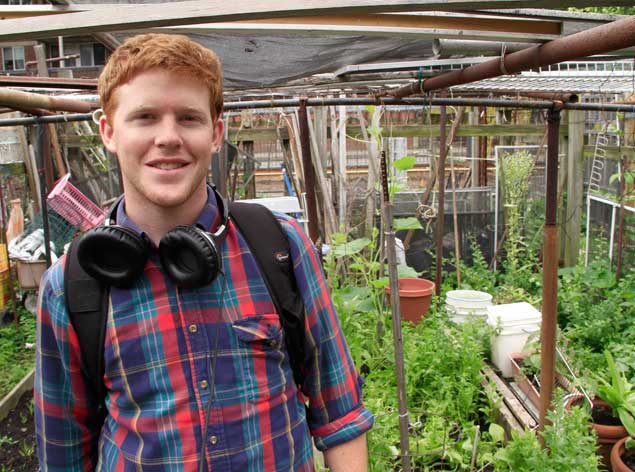 New West Coast Fellow Andrew Monbouquette on location for his documentary, "Growing Cities"