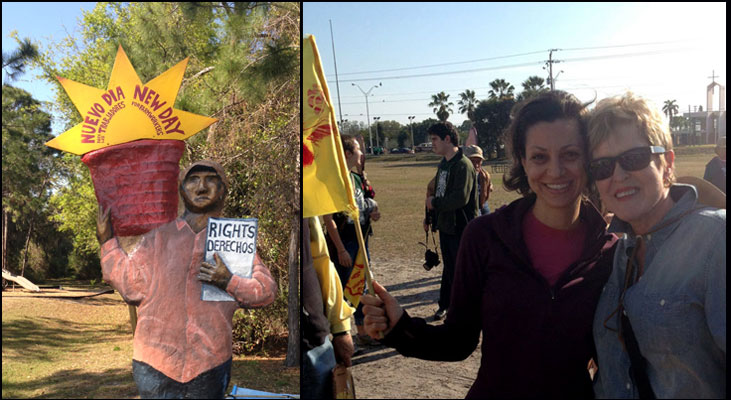 I and Cheryl Queen, Compass VP of Communications, at a CIW march last year  