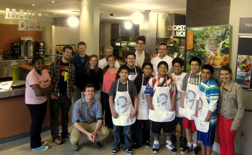 A Young Chefs group with Firebellies staff