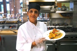 Anjoo Singh with one of her dishes