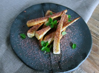 Recipe: Roasted Parsnips with Dark Chocolate Dust