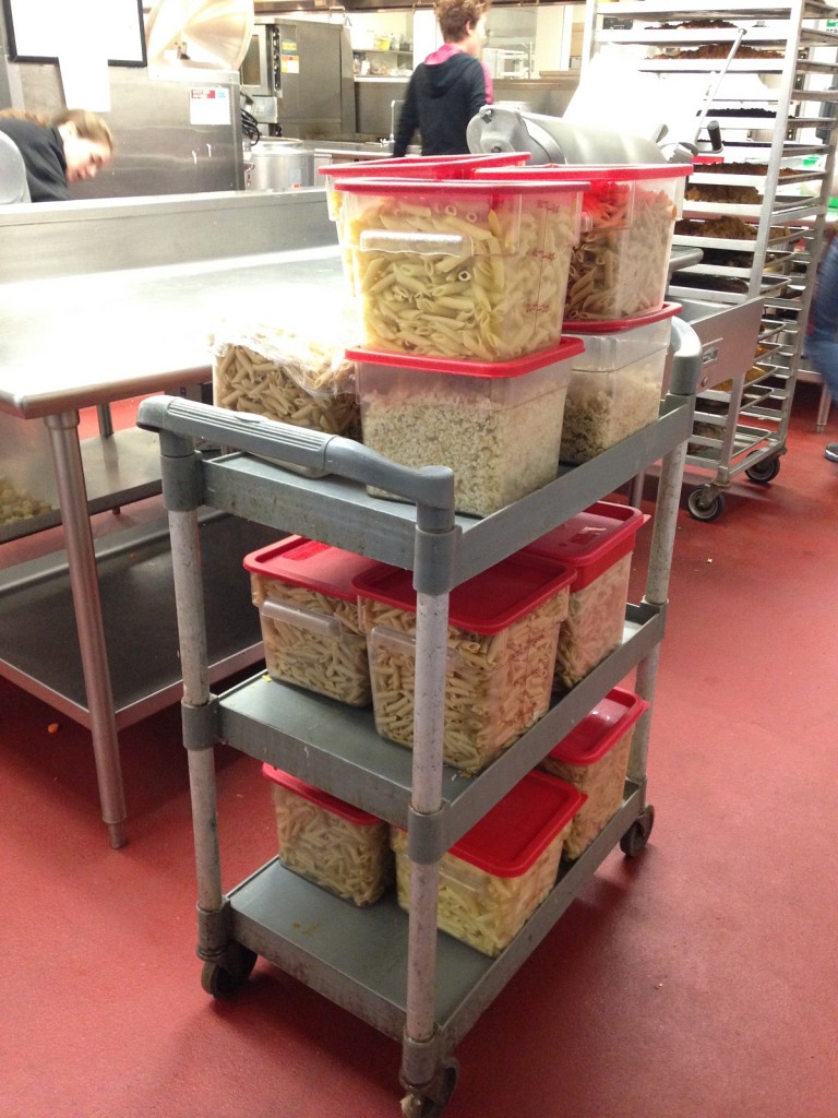75 pounds of recovered pasta and rice with tempeh!