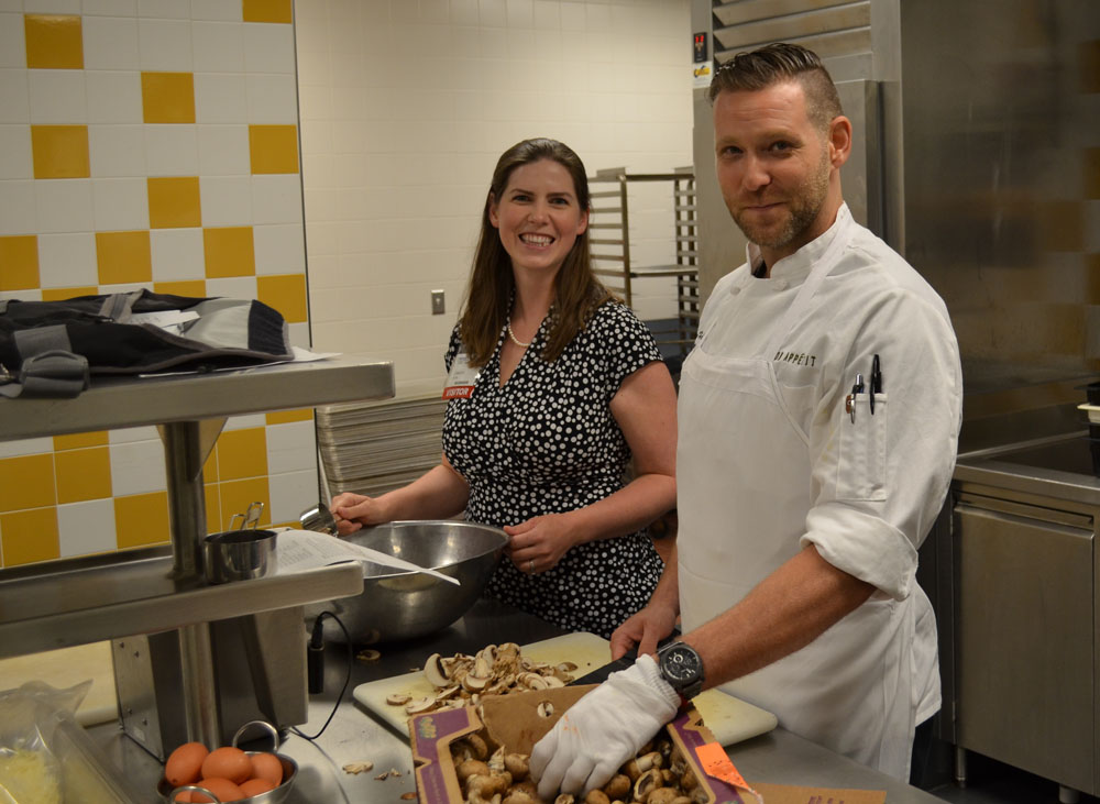 Jennifer Pope, registered dietitian and board manager at Carleton College, and Shaun Holtgreve, executive chef at Target