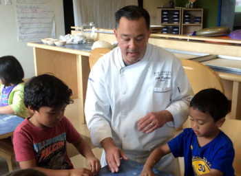 genentech_bread making_chef john with kids