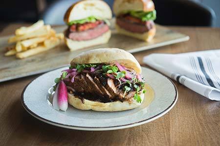 Marin Sun Farms beef slider with espresso- balsamic barbecue sauce