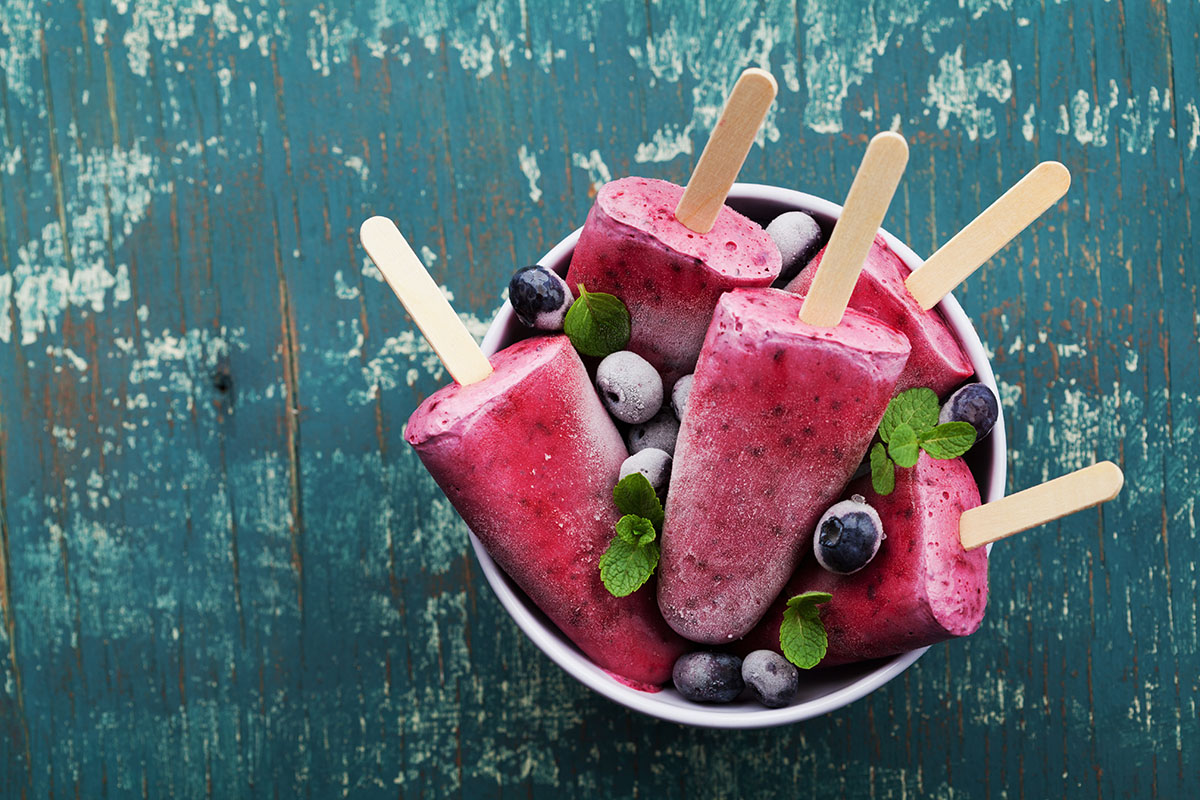 Homemade blueberry popsicles