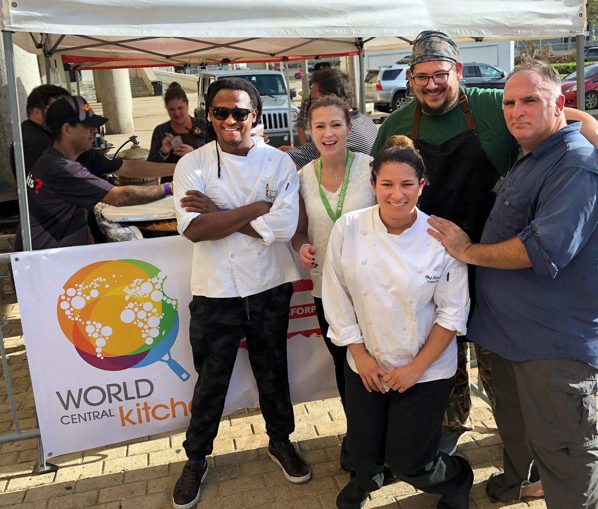 five chefs posing