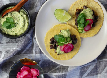 Recipe: Black Bean Tacos with Poblano-Cashew “Crema”