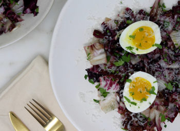 Recipe: Warm Radicchio Breakfast Salad with Soft-Cooked Egg