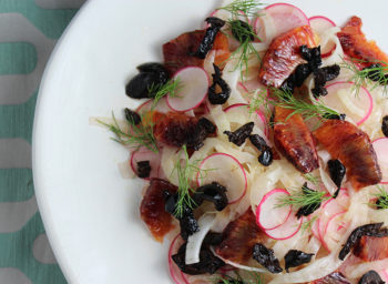 Recipe: Shaved Radish Fennel Salad with Blood Orange and Black Olive