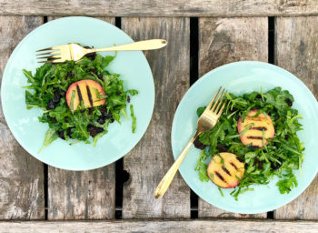 Recipe: Grilled Stone Fruit, Arugula, and Olive Salad