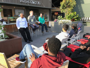 Panel participants in the garden