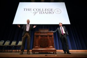 College of Idaho co-presidents Jim Everett (l) and Doug Brigham (r)