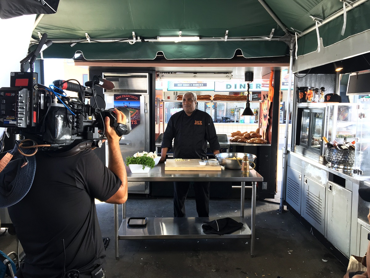 Executive Chef of Concessions Toussaint Potter on set