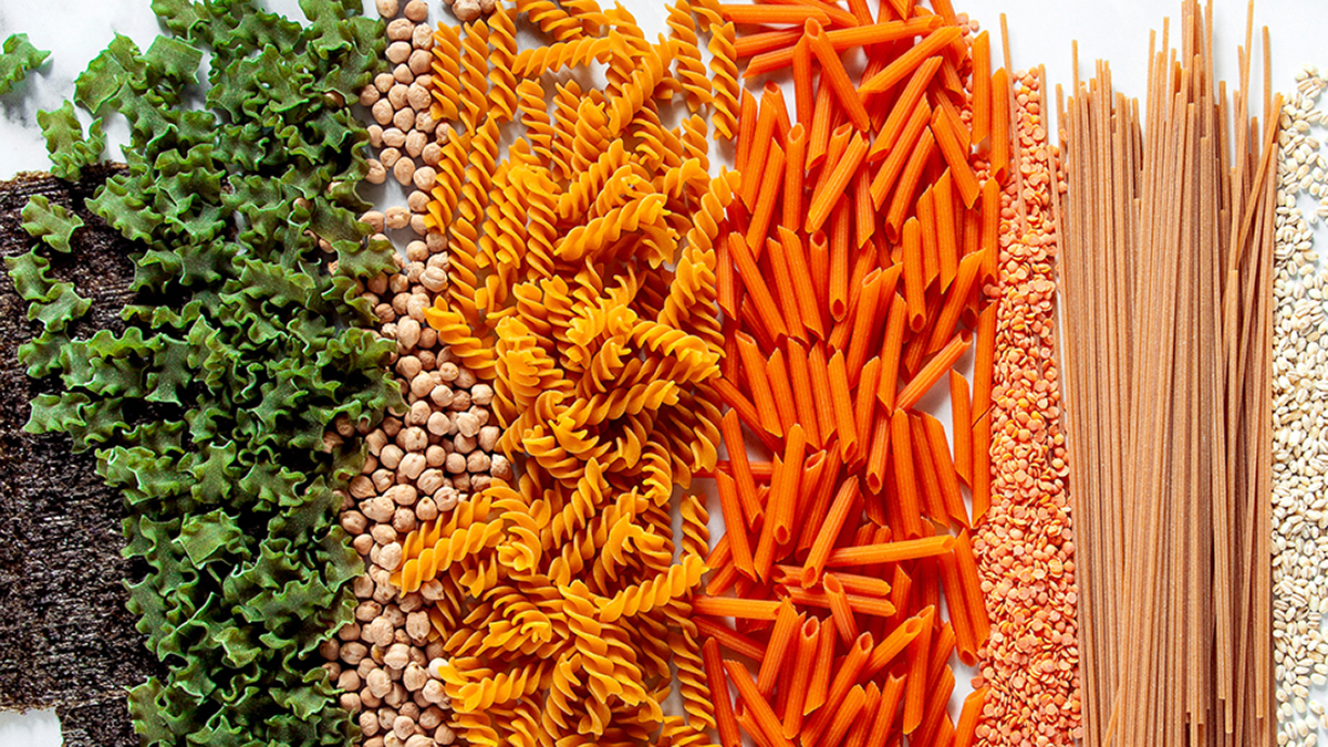 Different types of gluten-free paste from chickpeas, red lentils