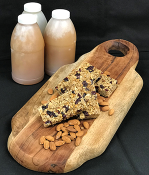 Pastry Chef Deb Thibodo’s house-made granola bars made with the harvested honey