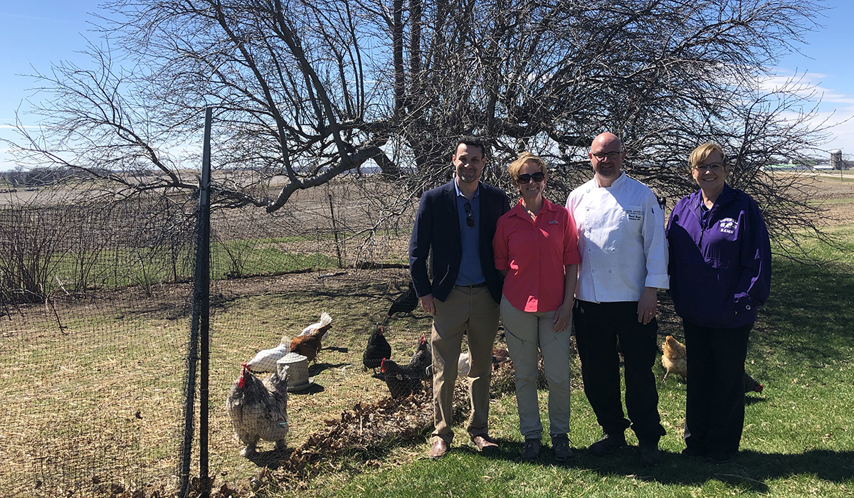 General Manager James Richards, Morning Glory owner Donna Warhover, Executive Chef David Smigo, and Catering Director Ivy Risch