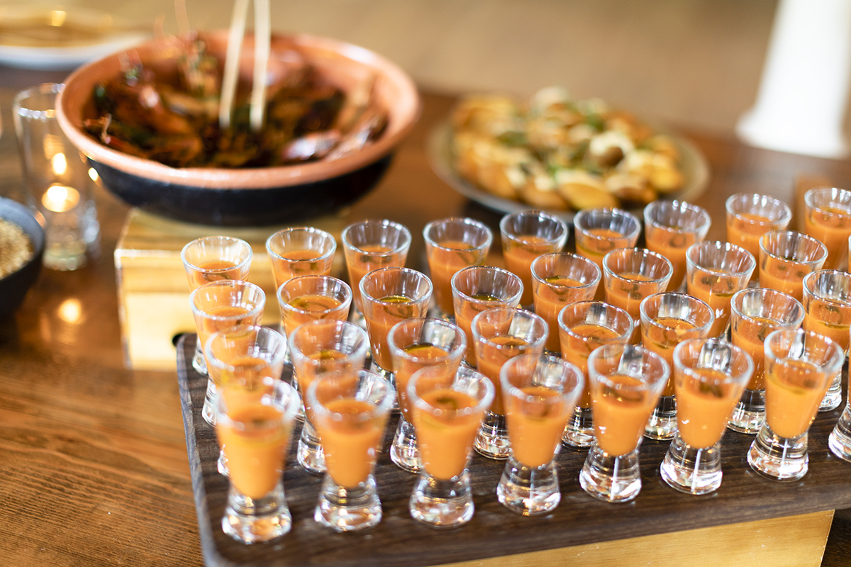 Heirloom tomato gazpacho shooters