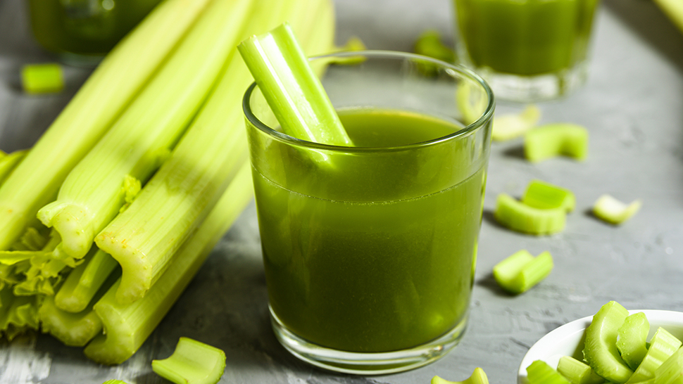 Celery juice in glass