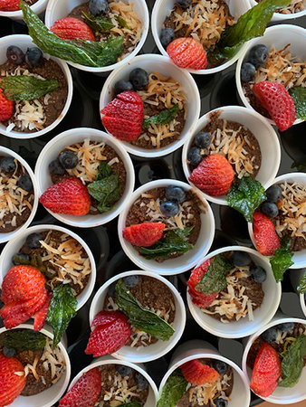 Executive Chef Chris Lenza’s berry chocolate chia puddings