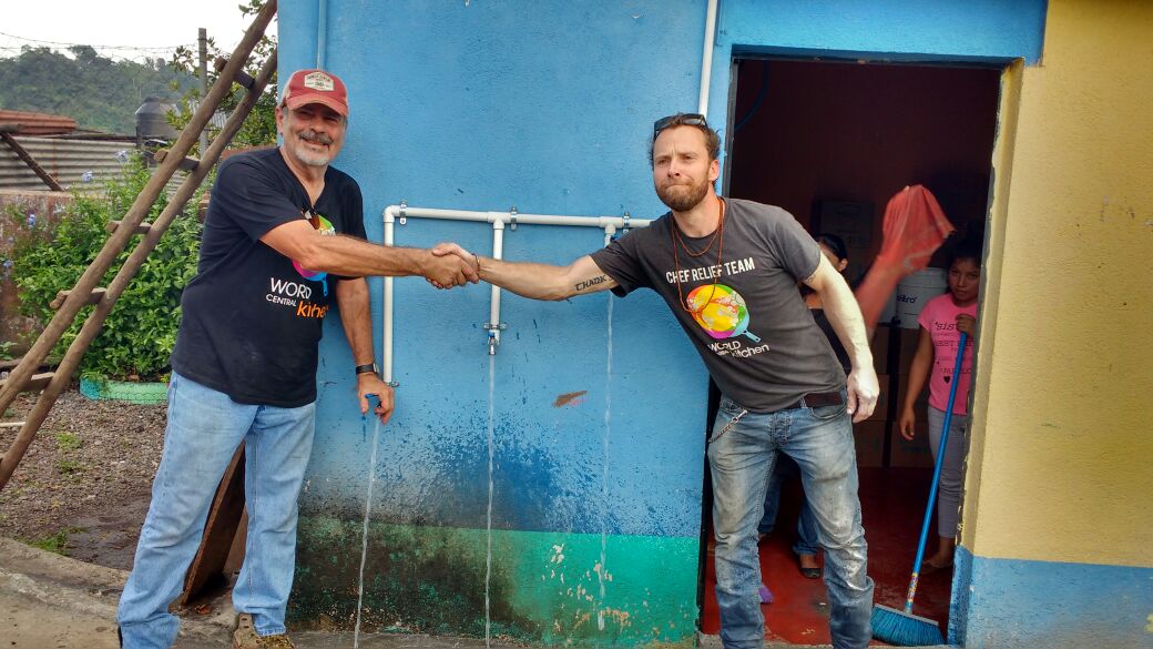 World Central Kitchen installed a purification system in the community of Ceilan, Guatemala, which lies near the top of the Fuego volcano