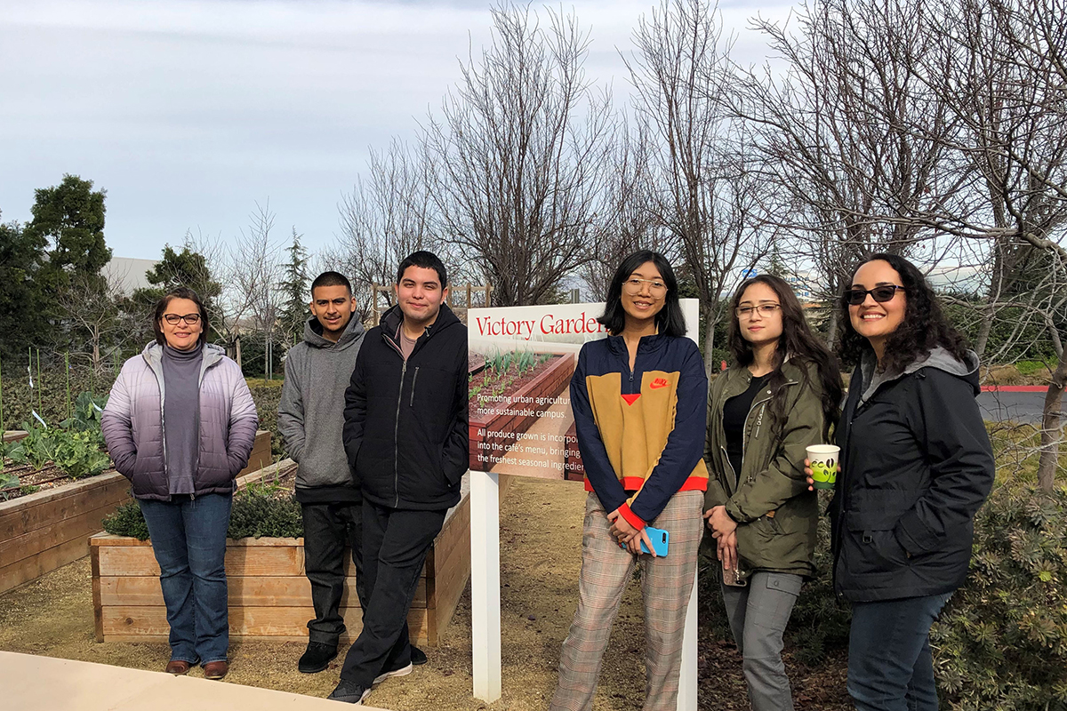 A group from the afternoon culinary one.Program visited Oracle - Pleasanton, including the Victory Garden