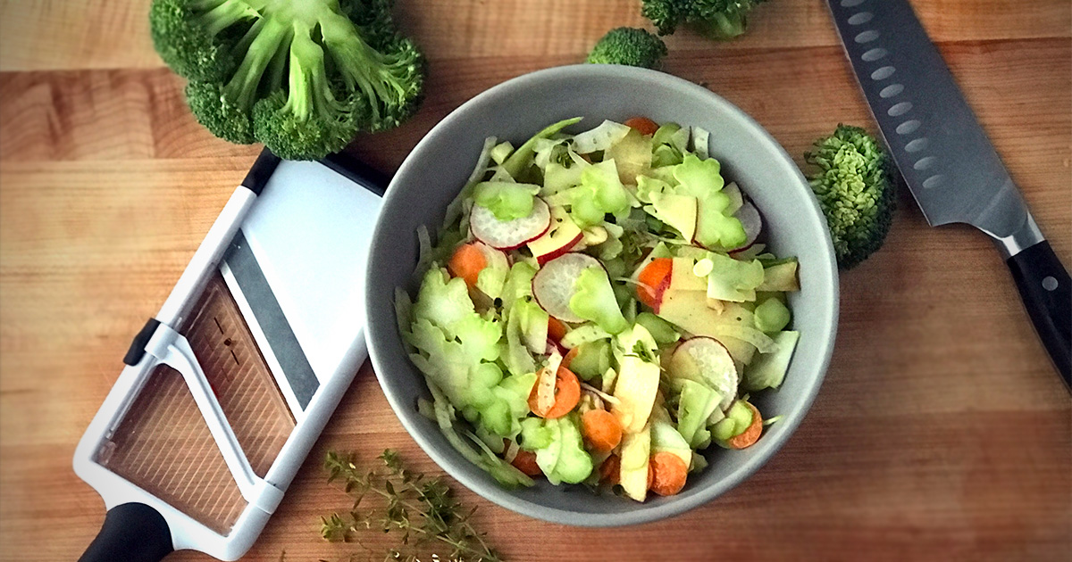 Broccoli stem salad