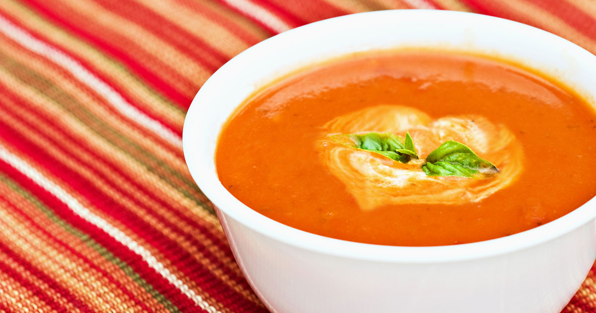 Tomato soup with a heart in it