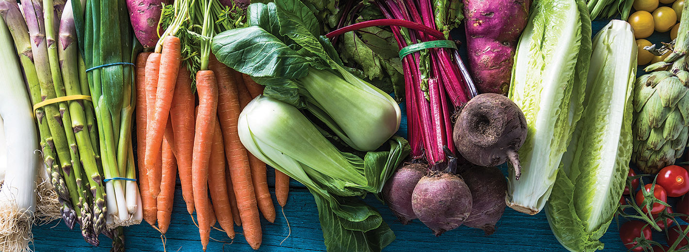 Carrots, bok choi, beets