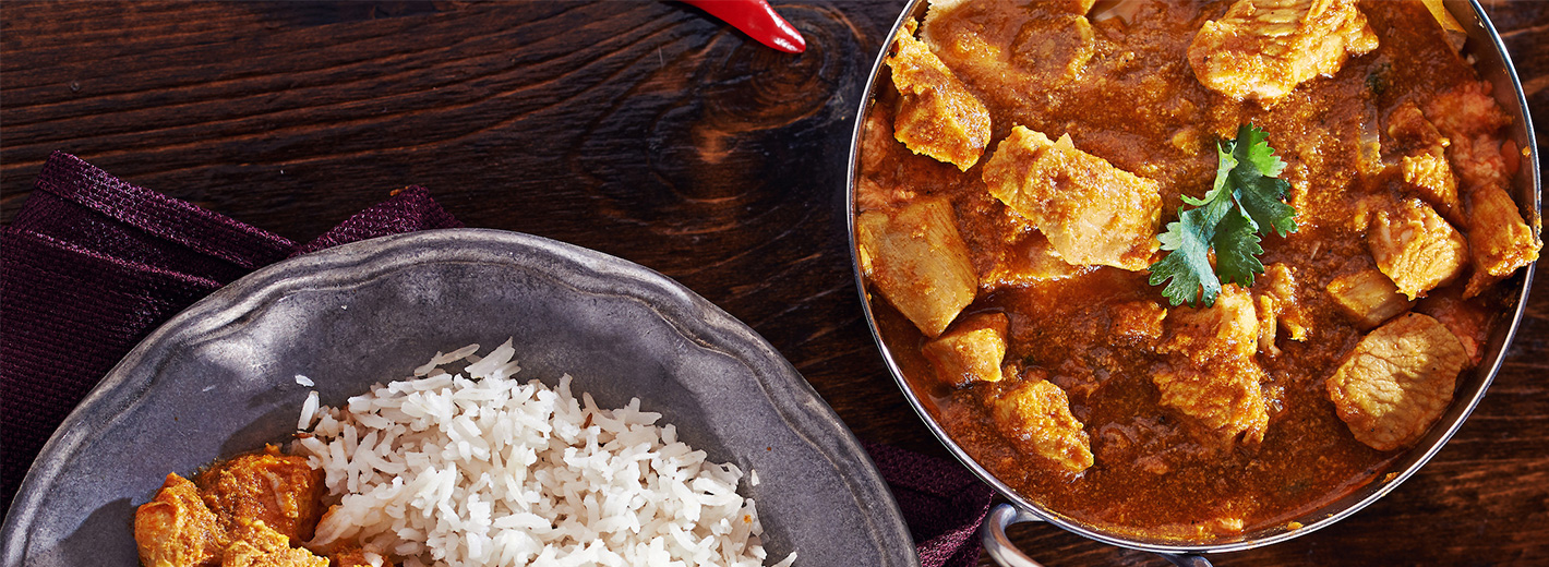 Butter chickenand rice