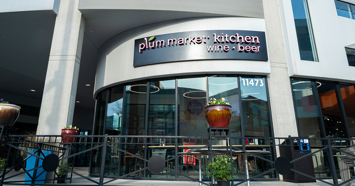 Exterior of Plum Market Kitchen in Cleveland's University Circle neighborhood