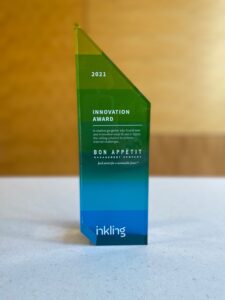 The Inkling Innovation award, on display at Bon Appétit headquarters