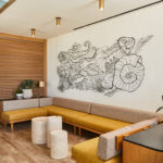 Lounge with wall art