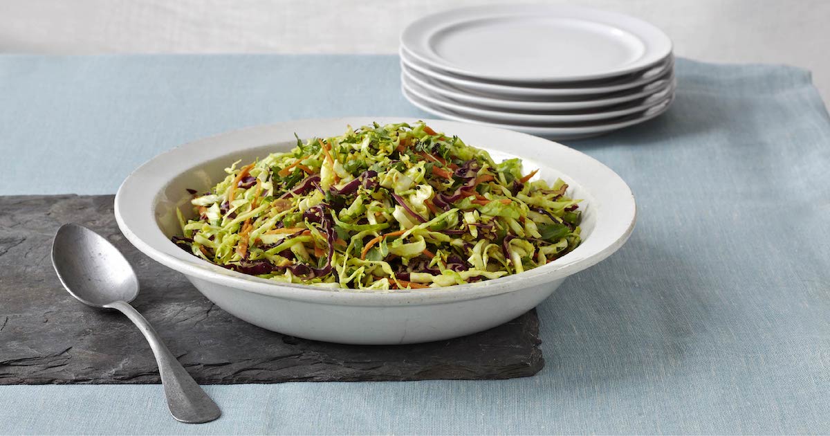 A image of a bowl full of a Indian Slaw, Bund Gobhi Nu Shaak