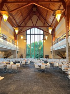 St. Olaf College’s Stav Hall hosts the school’s Christmas Fest each year, which features traditional Scandinavian cuisine like lutefisk 