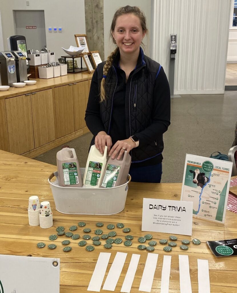 Hudson Valley Fresh Dairy Sales and Marketing Manager Courtney Dearnley Roberts conducted an educational dairy trivia and tasting event at Vassar College earlier in the year.