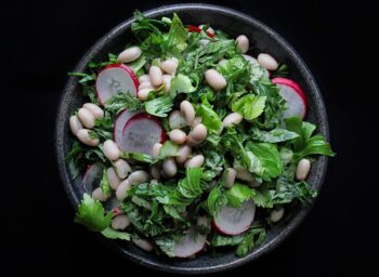 Celery and Cauliflower Leaf Salad