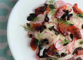 Shaved Radish-Fennel Salad with Blood Orange and Black Olive