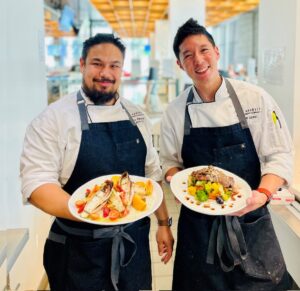 Chefs show off their creative use of local ingredients for a company's Eat Local Challenge.