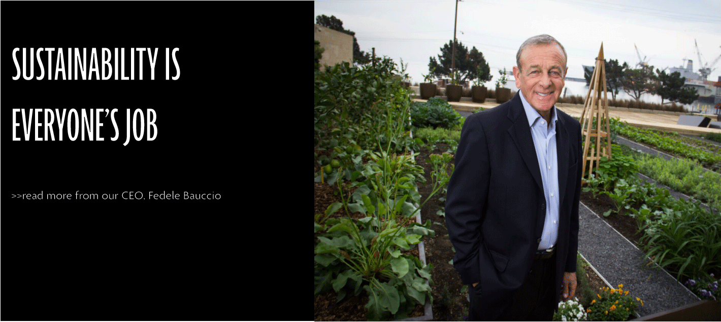 An image of a man standing in front of a garden with white text on a black background next to the image.