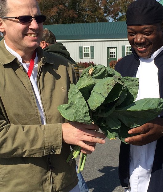 farmer and chef with produce