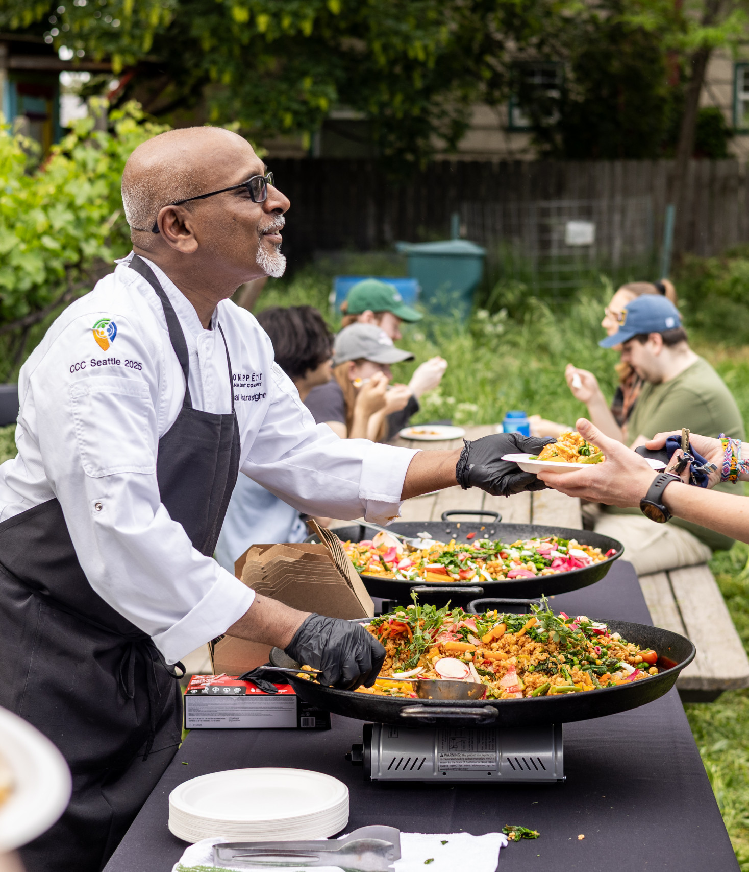 Chef Nimal at Whitman’s garden party last spring.