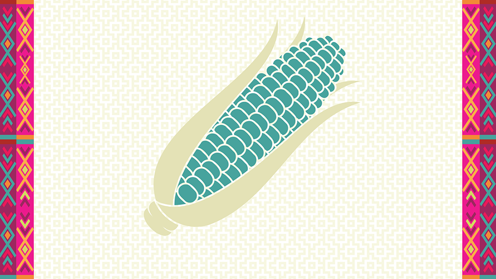 An illustration of a blue corn cob