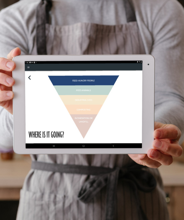 waste management system tablet_female