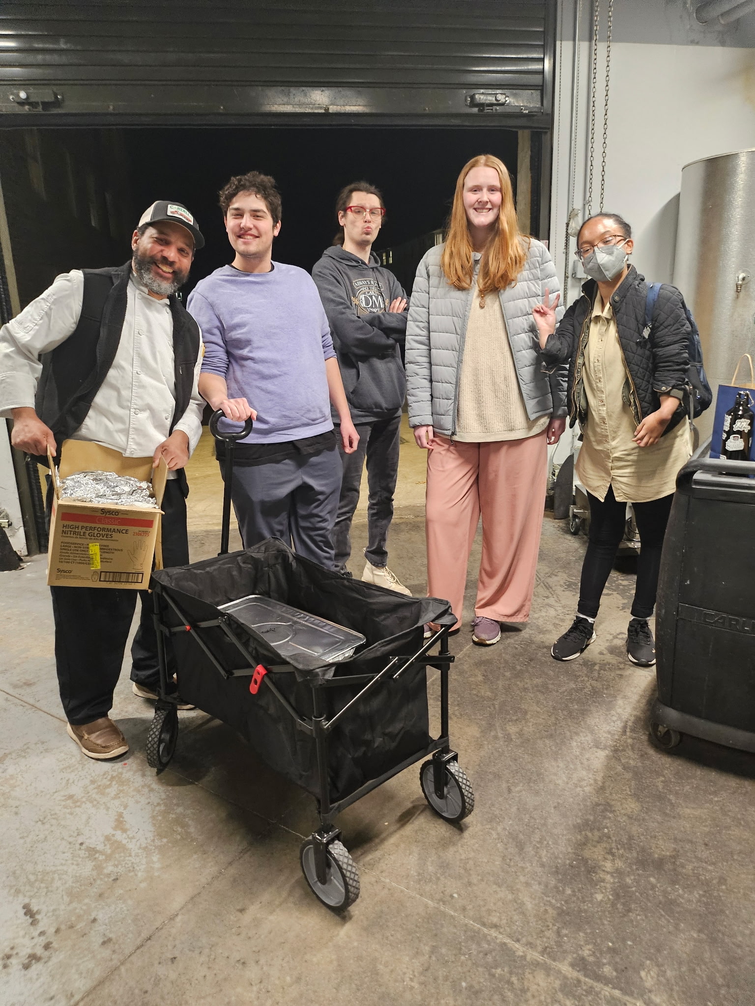 A group of people participate in a food recovery program
