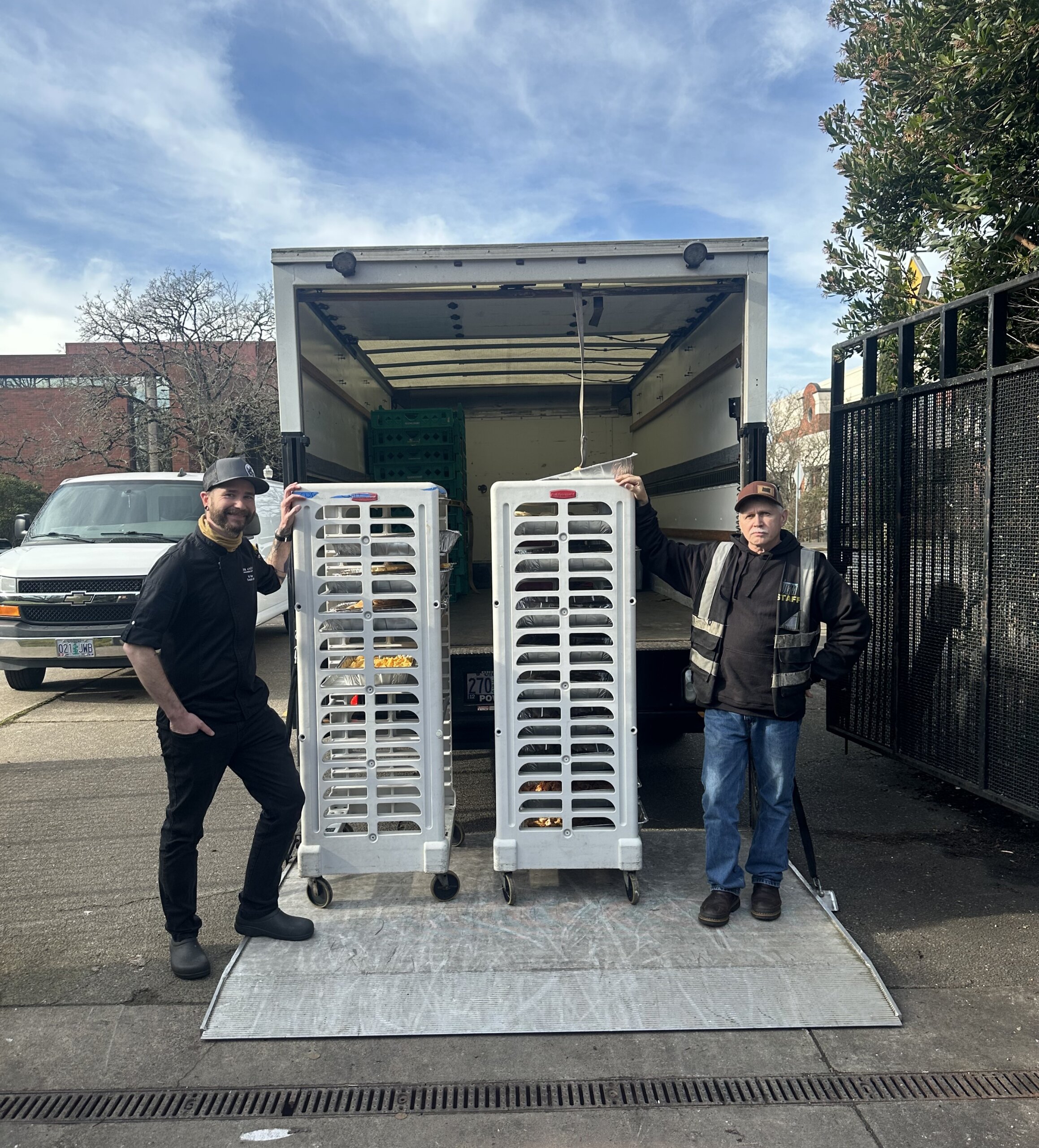 Racks of recovered food
