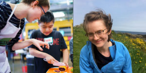 Girl teaching kids to cook